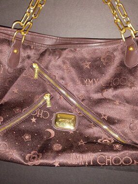 Jimmy choo shoulder bag made with nylon jimmy choo embellishments no serial tag